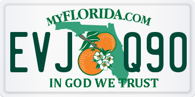 FL license plate EVJQ90
