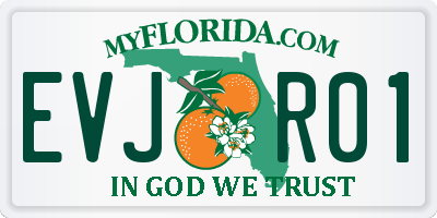 FL license plate EVJR01