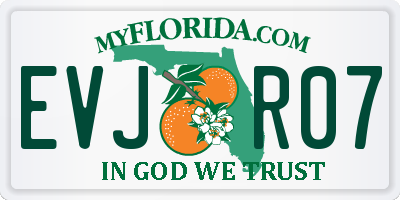 FL license plate EVJR07