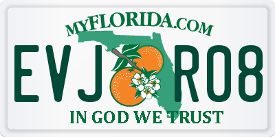FL license plate EVJR08