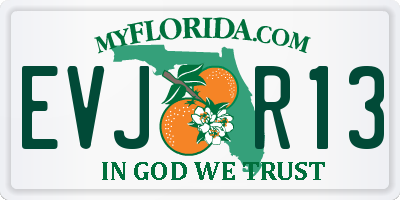 FL license plate EVJR13