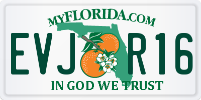 FL license plate EVJR16