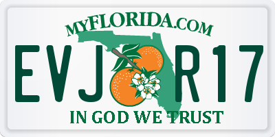 FL license plate EVJR17