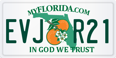 FL license plate EVJR21