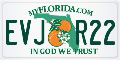 FL license plate EVJR22