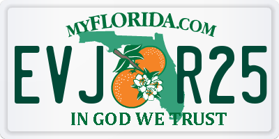 FL license plate EVJR25