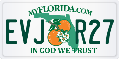 FL license plate EVJR27