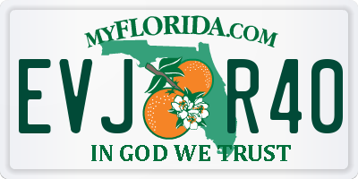 FL license plate EVJR40