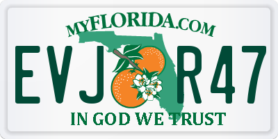 FL license plate EVJR47