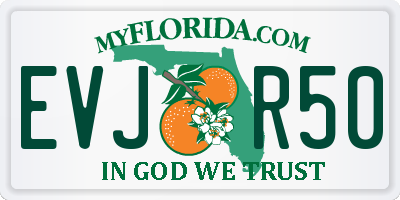 FL license plate EVJR50