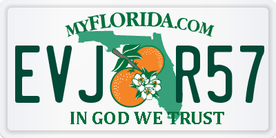 FL license plate EVJR57