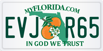 FL license plate EVJR65