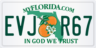 FL license plate EVJR67