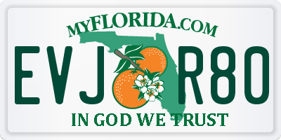 FL license plate EVJR80