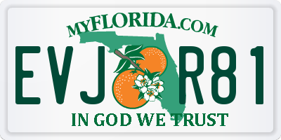 FL license plate EVJR81