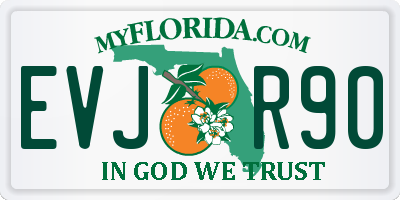FL license plate EVJR90