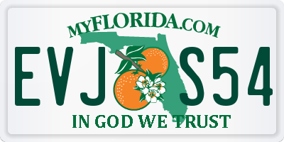 FL license plate EVJS54