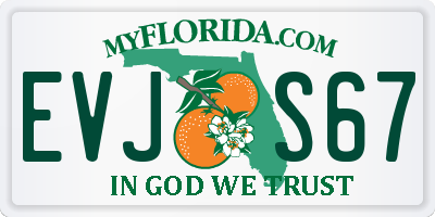 FL license plate EVJS67