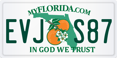 FL license plate EVJS87