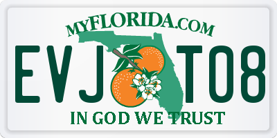 FL license plate EVJT08