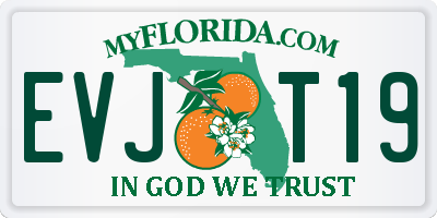 FL license plate EVJT19