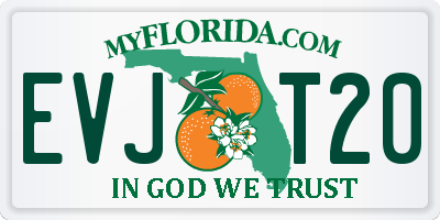 FL license plate EVJT20