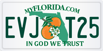 FL license plate EVJT25
