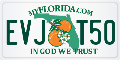 FL license plate EVJT50