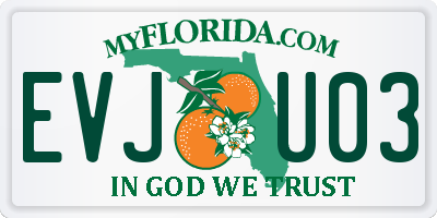 FL license plate EVJU03