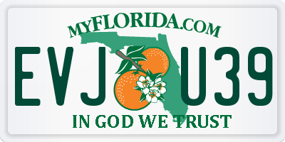 FL license plate EVJU39