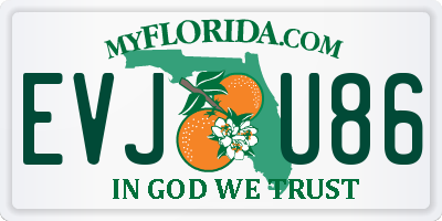 FL license plate EVJU86