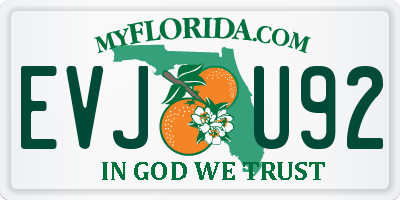 FL license plate EVJU92