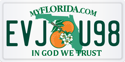 FL license plate EVJU98
