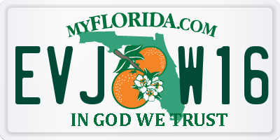 FL license plate EVJW16