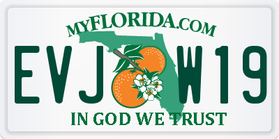 FL license plate EVJW19