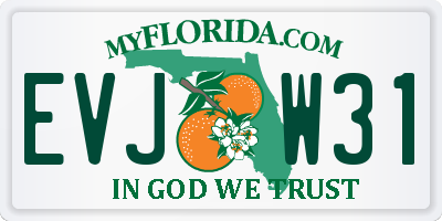 FL license plate EVJW31