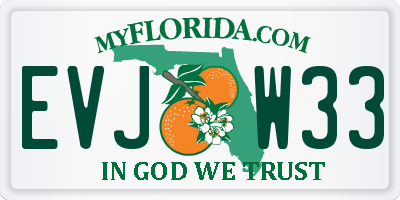 FL license plate EVJW33