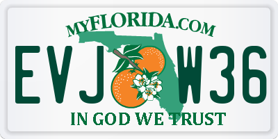 FL license plate EVJW36