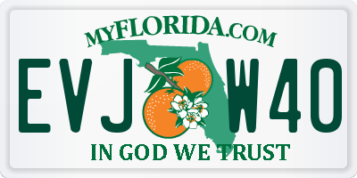 FL license plate EVJW40