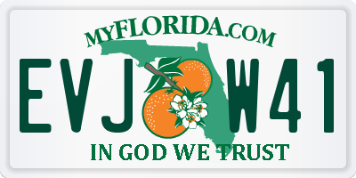 FL license plate EVJW41