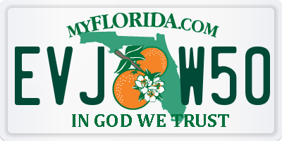 FL license plate EVJW50