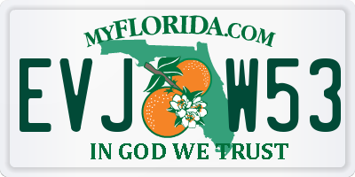 FL license plate EVJW53