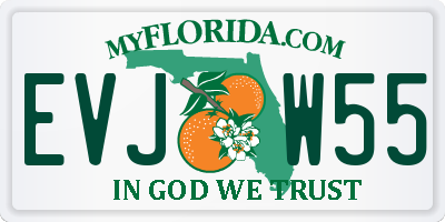 FL license plate EVJW55