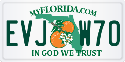 FL license plate EVJW70
