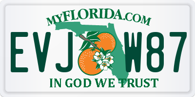 FL license plate EVJW87
