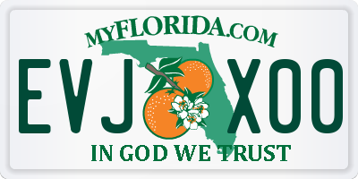FL license plate EVJX00