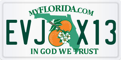 FL license plate EVJX13