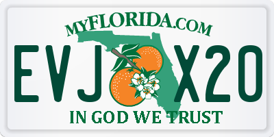 FL license plate EVJX20