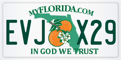 FL license plate EVJX29