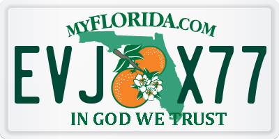 FL license plate EVJX77